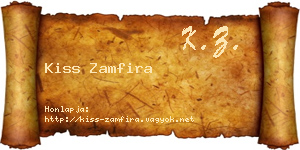 Kiss Zamfira névjegykártya